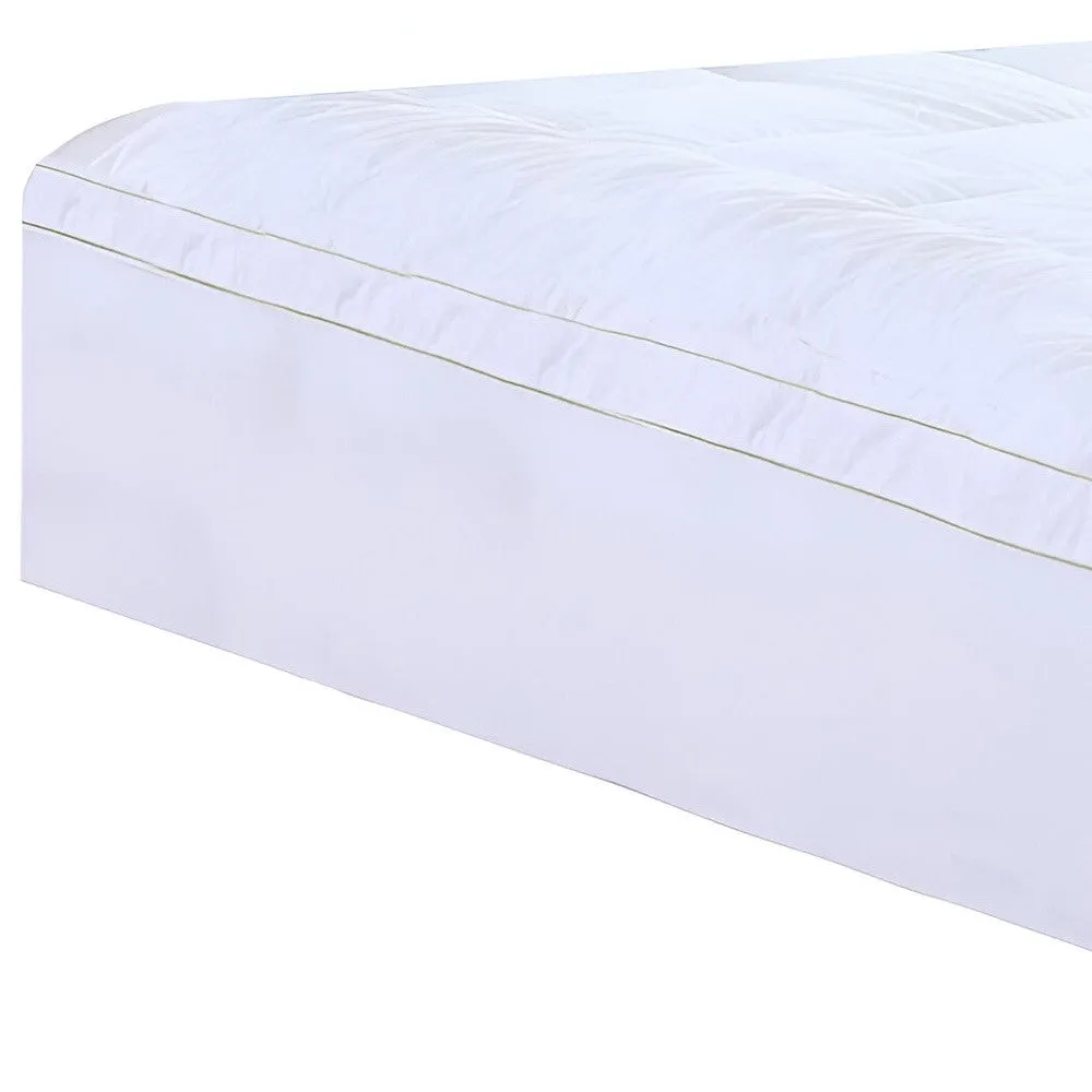 17" Square Quilted Accent Queen Piping Mattress Pad With Fitted Cover