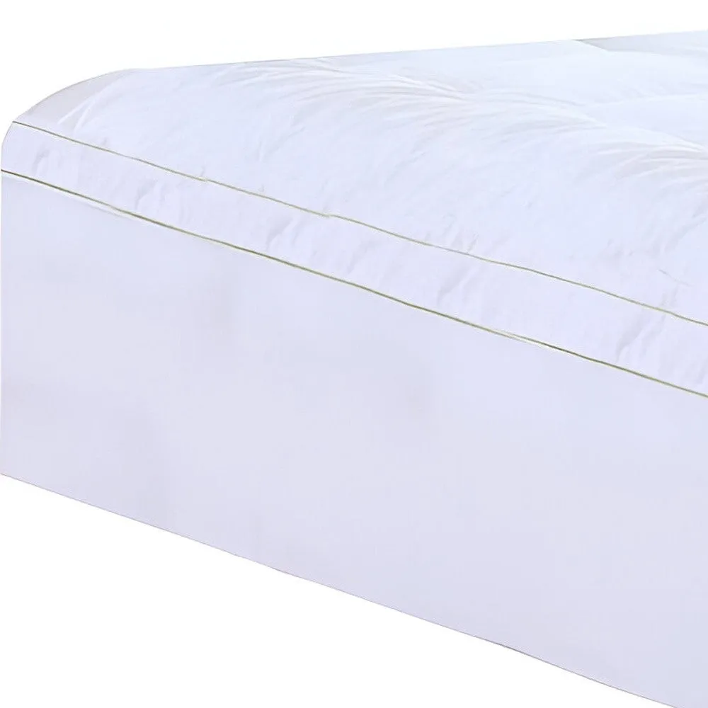 17" Square Quilted Accent Queen Piping Mattress Pad With Fitted Cover