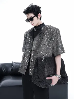 【24s Aug.】Chanel Style Sequined Short-sleeved Luxury Jacket