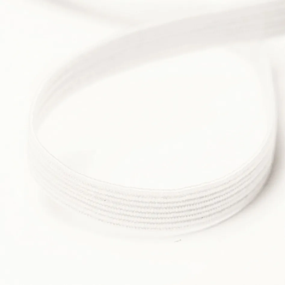 6mm Wide Knitted Elastic - White/Black