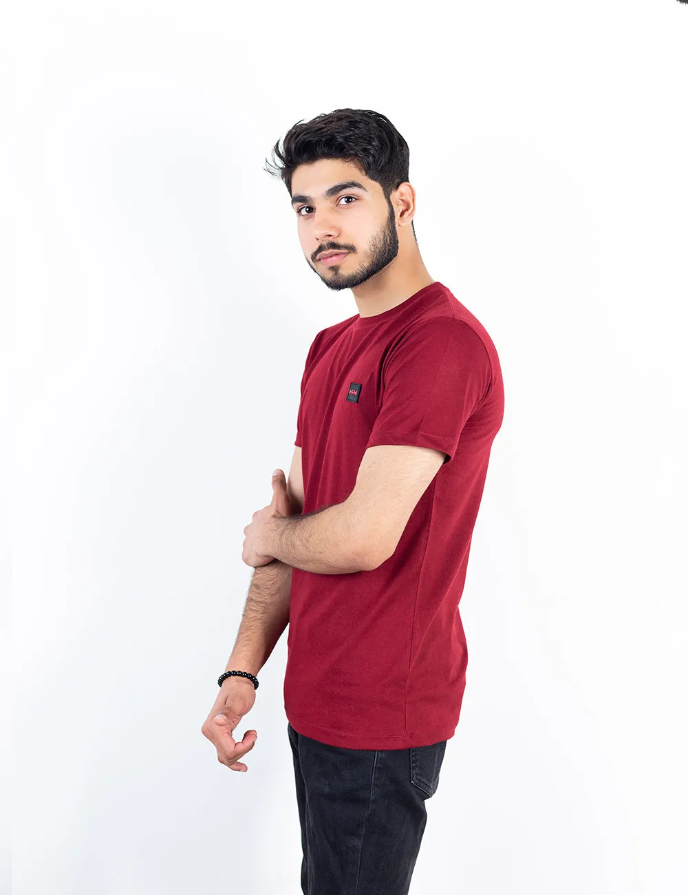 Basic Maroon Crew Neck T-Shirt