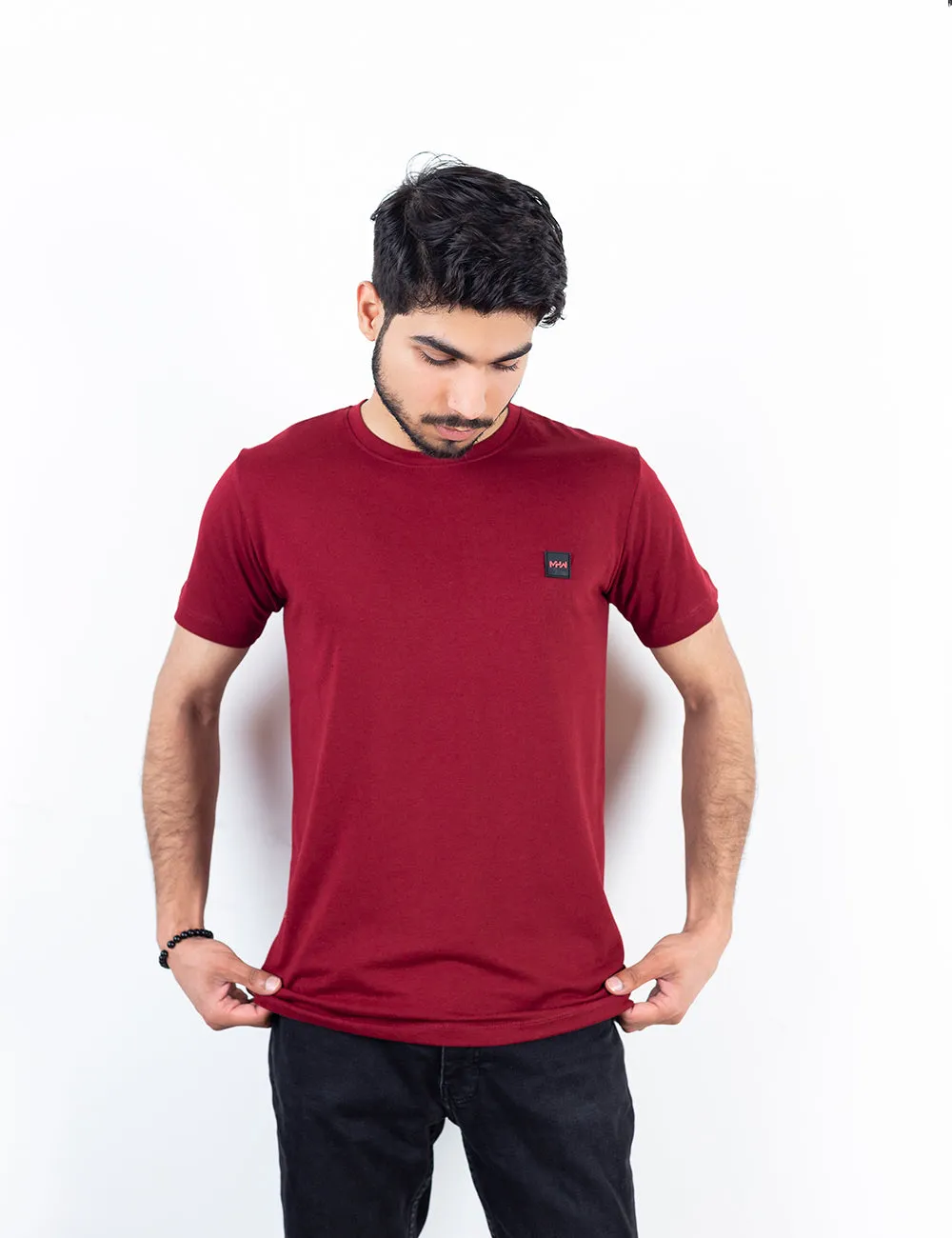 Basic Maroon Crew Neck T-Shirt