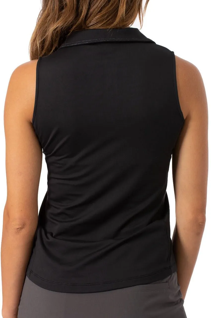 Black Sleeveless Fabulous Polo