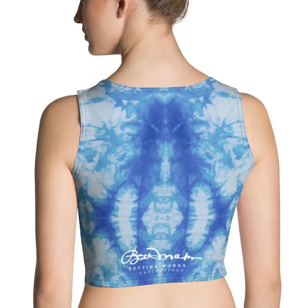 Blue Tie Dye Crop Top