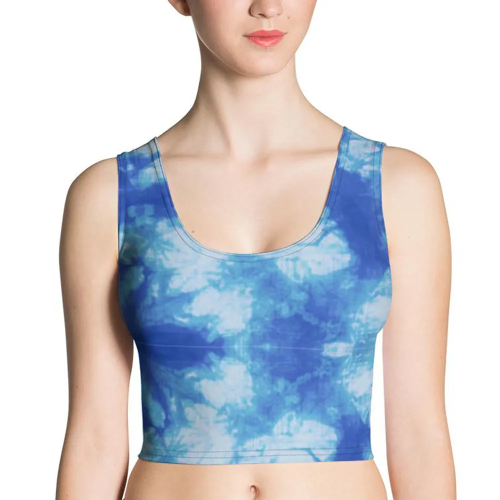 Blue Tie Dye Crop Top