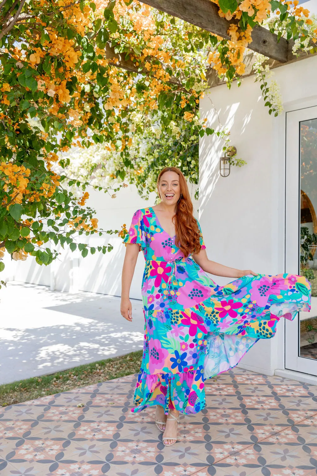 Bonnie Maxi Dress in Spring Fling by Kasey Rainbow