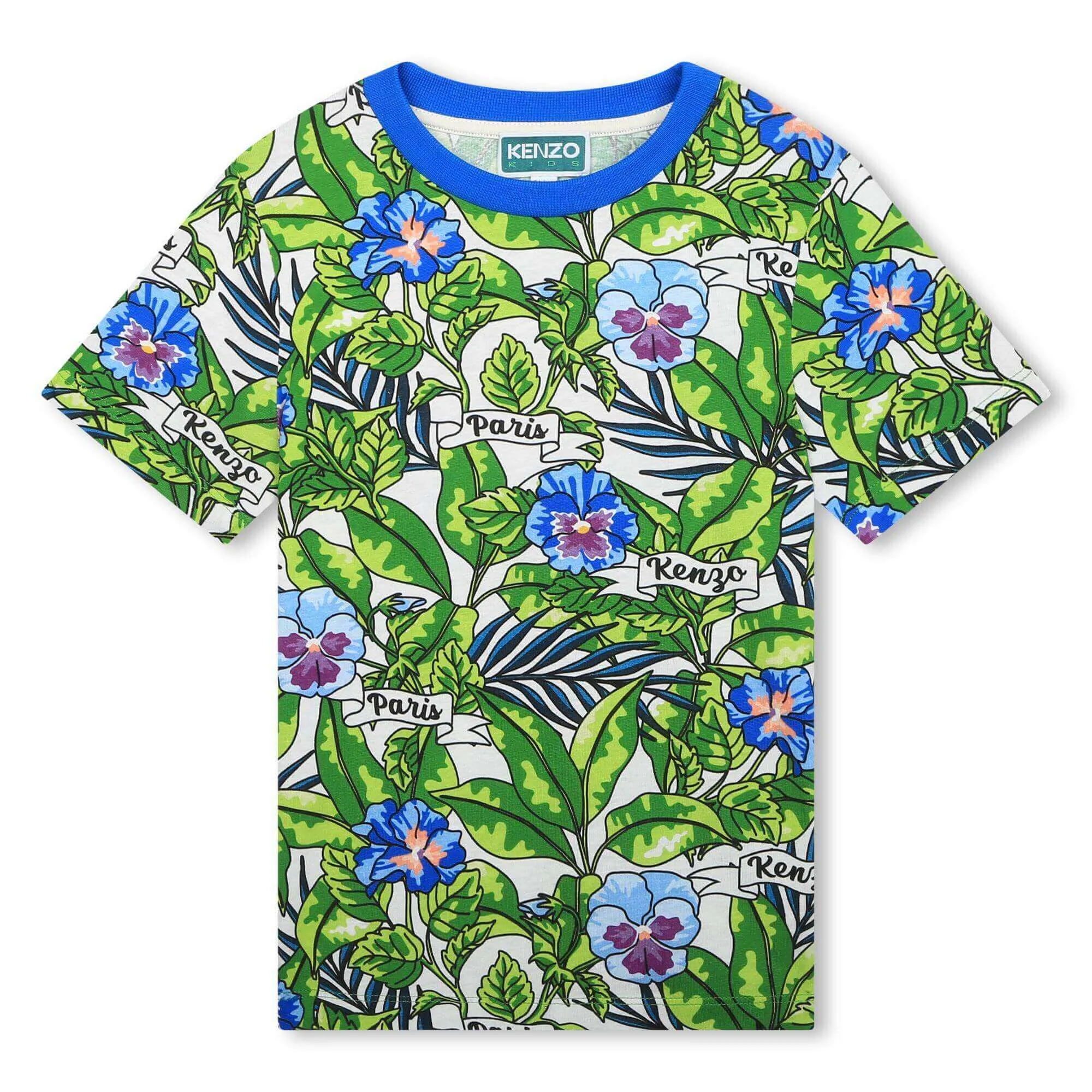 Boys Green Boke Flower T-Shirt