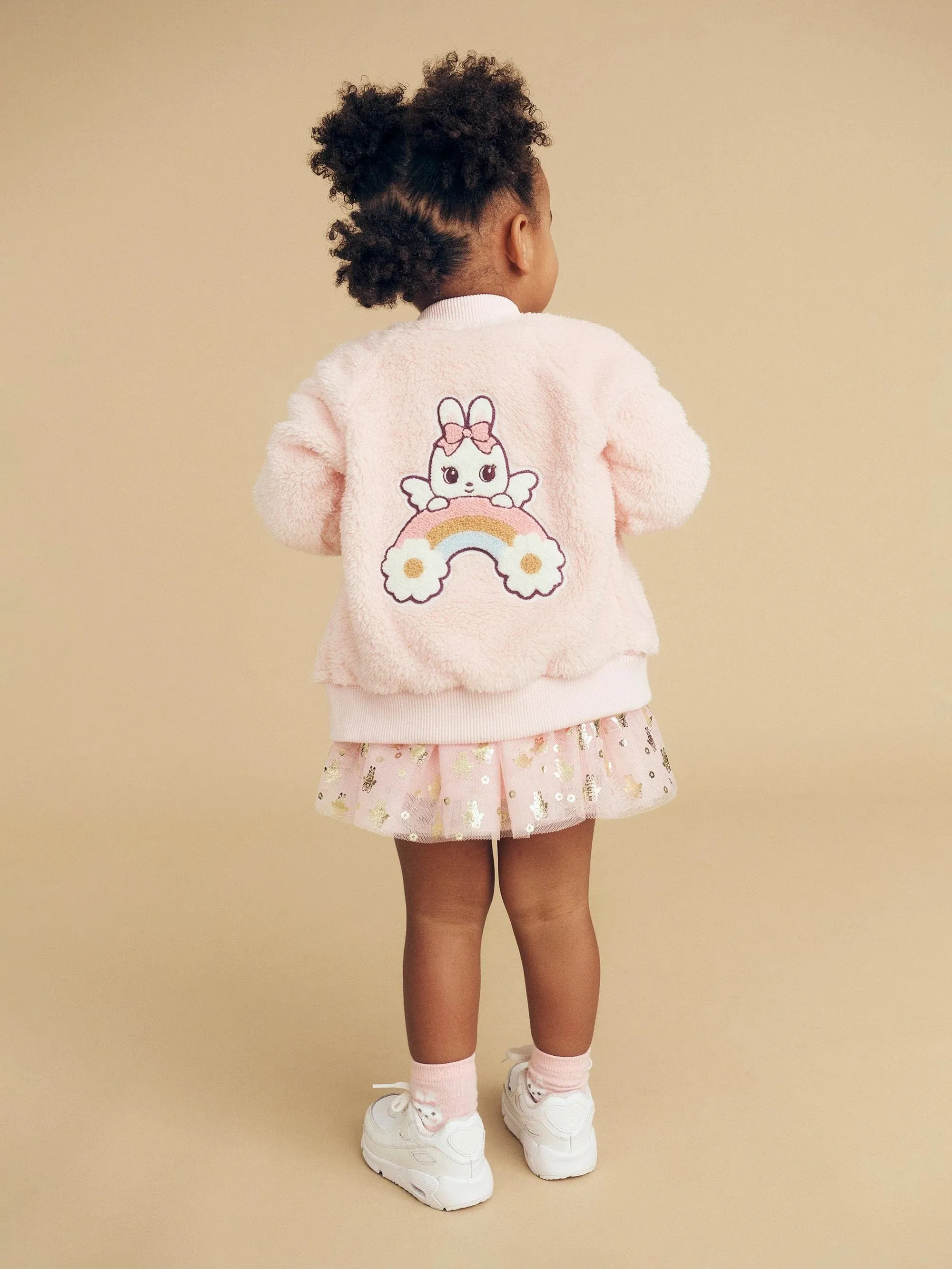 Bunny fur jacket for girl