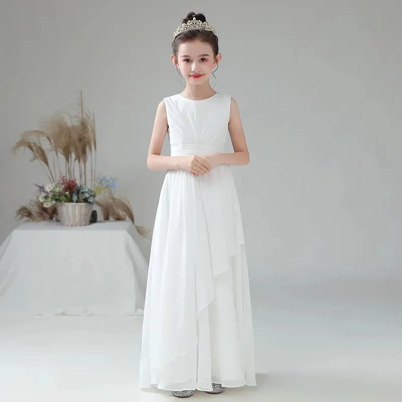 Chiffon Flower Girl Dress for Weddings, First Communion, and Junior Bridesmaids