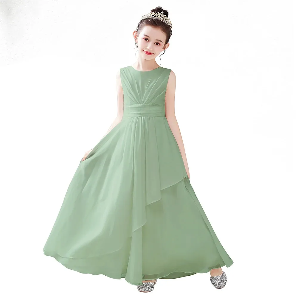 Chiffon Flower Girl Dress for Weddings, First Communion, and Junior Bridesmaids