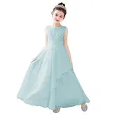 Chiffon Flower Girl Dress for Weddings, First Communion, and Junior Bridesmaids