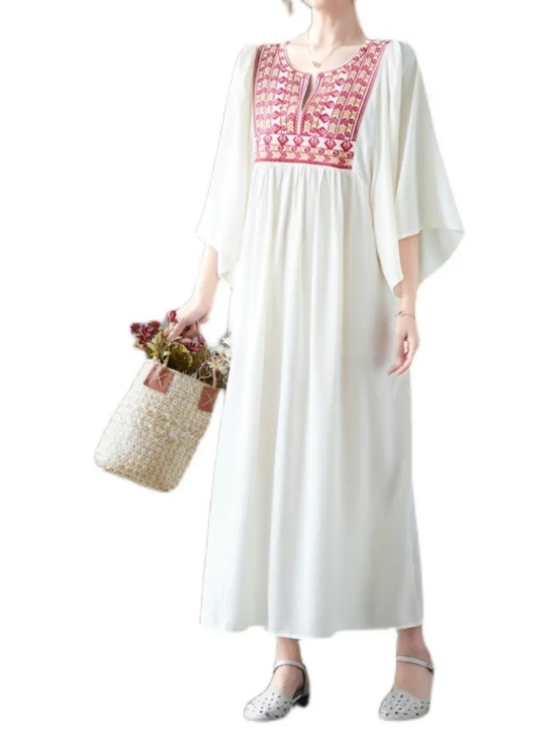 Close Your Eyes Women's Embroidery Pocket A-Line Dress