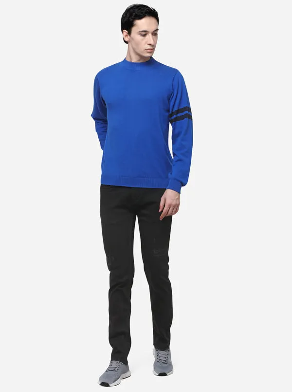 Cobalt Blue Slim Fit Solid T-Shirt | JadeBlue