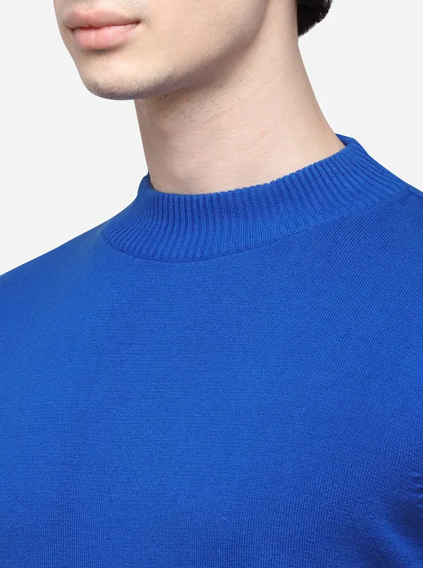 Cobalt Blue Slim Fit Solid T-Shirt | JadeBlue