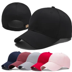 Cotton Solid Simple Color Baseball Adjustable Snapback Cap