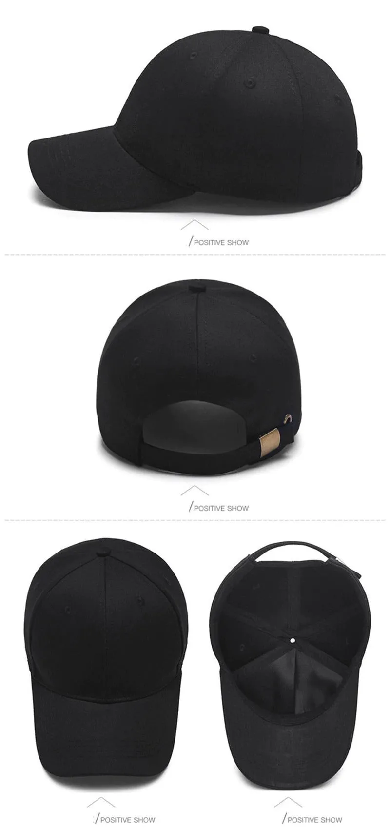 Cotton Solid Simple Color Baseball Adjustable Snapback Cap