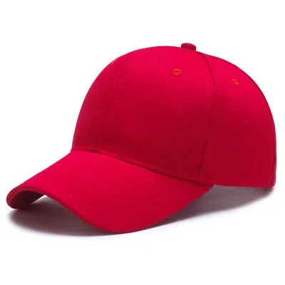 Cotton Solid Simple Color Baseball Adjustable Snapback Cap