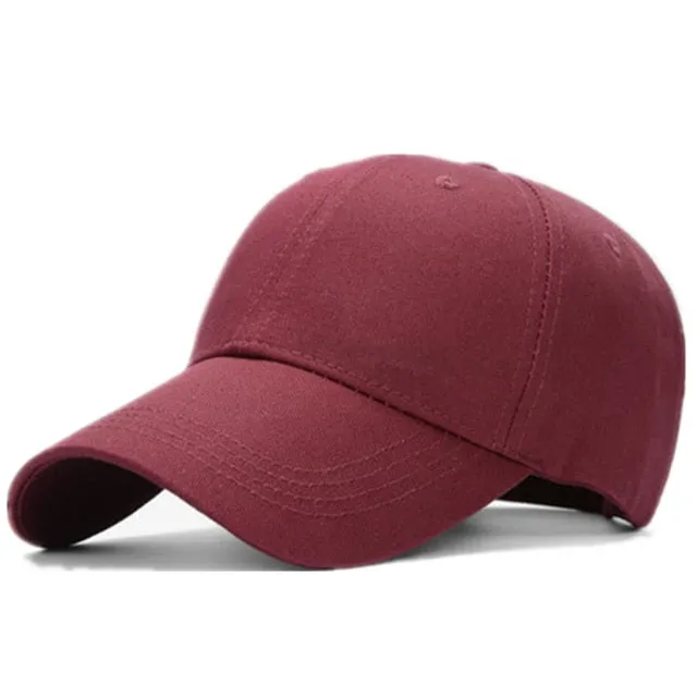 Cotton Solid Simple Color Baseball Adjustable Snapback Cap