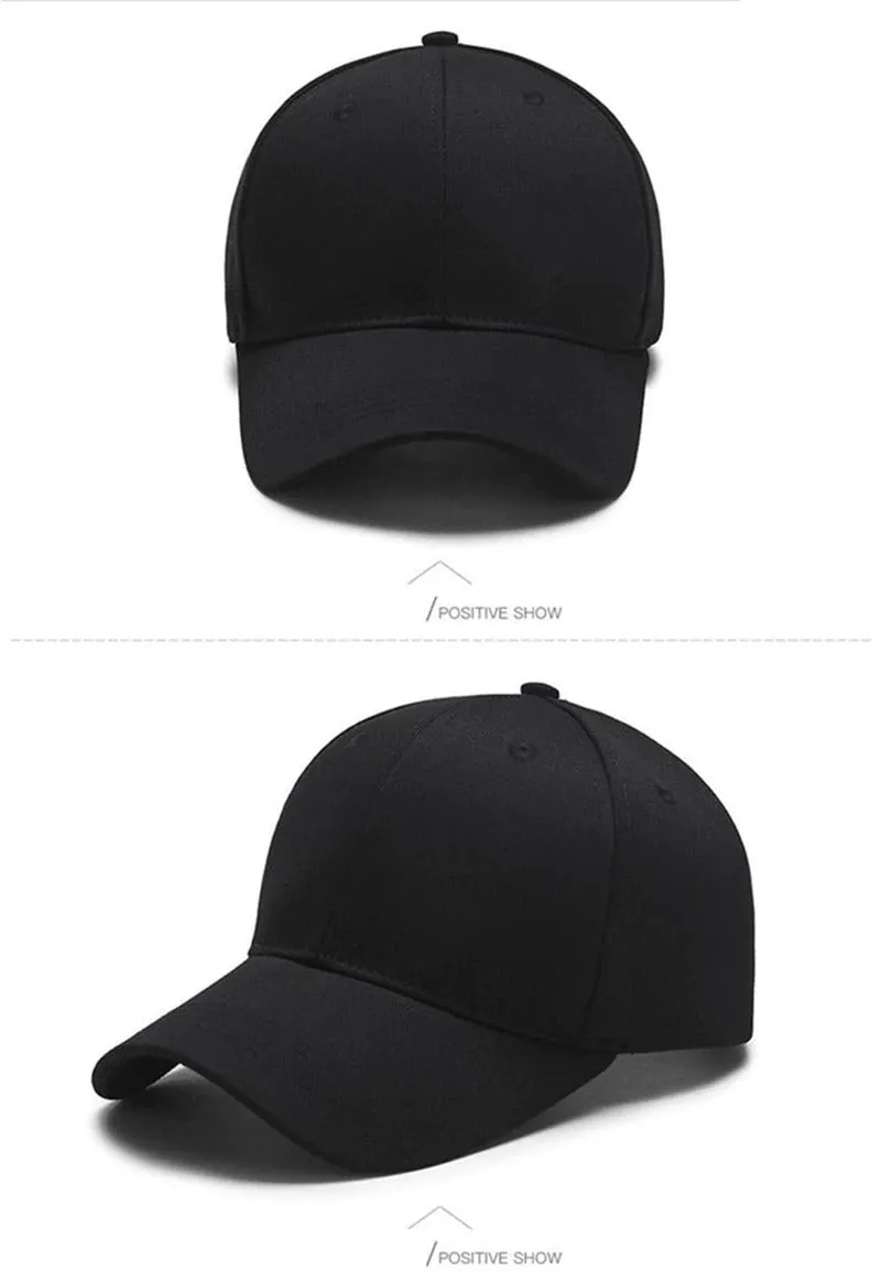 Cotton Solid Simple Color Baseball Adjustable Snapback Cap