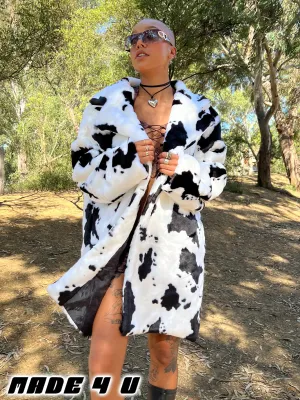 COW PRINT FAUX FUR JACKET ✰ MADE 4 U ✰