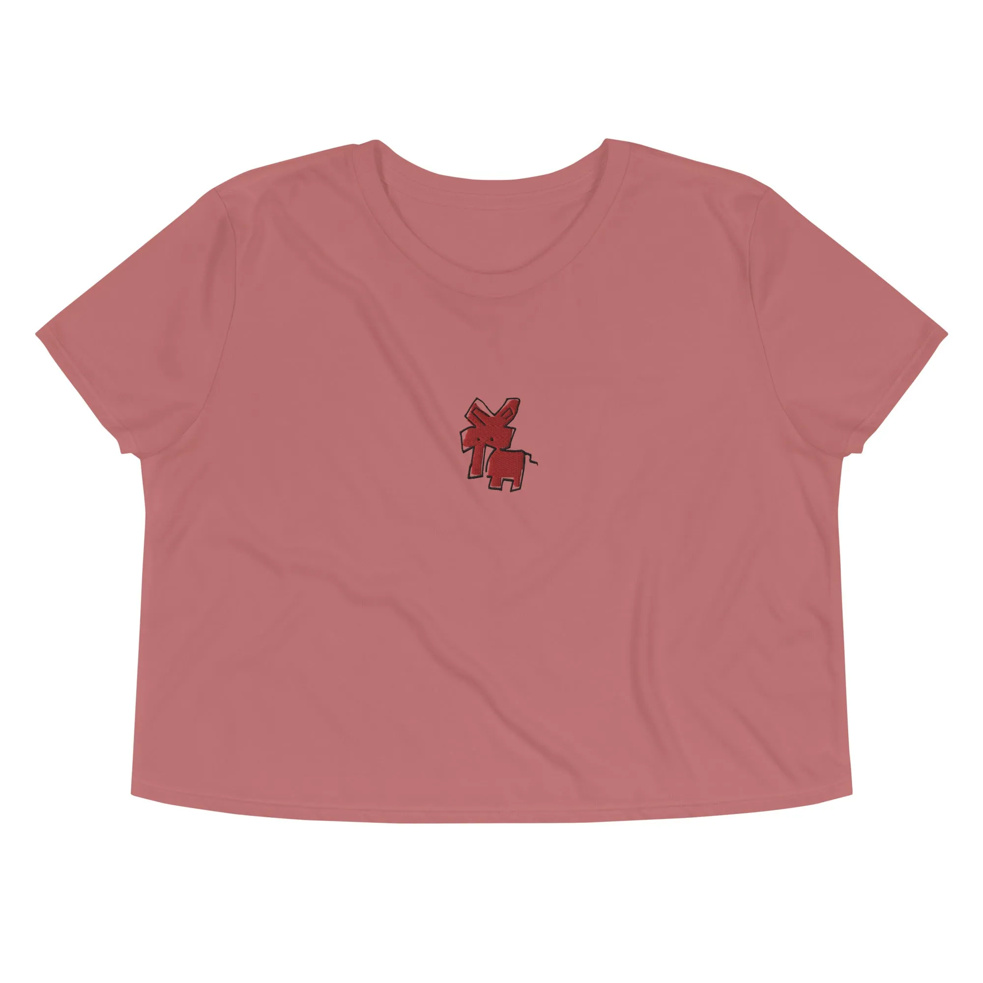 Crop Tee - Red Elephant CRiCHUR Embroidery