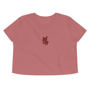 Crop Tee - Red Elephant CRiCHUR Embroidery