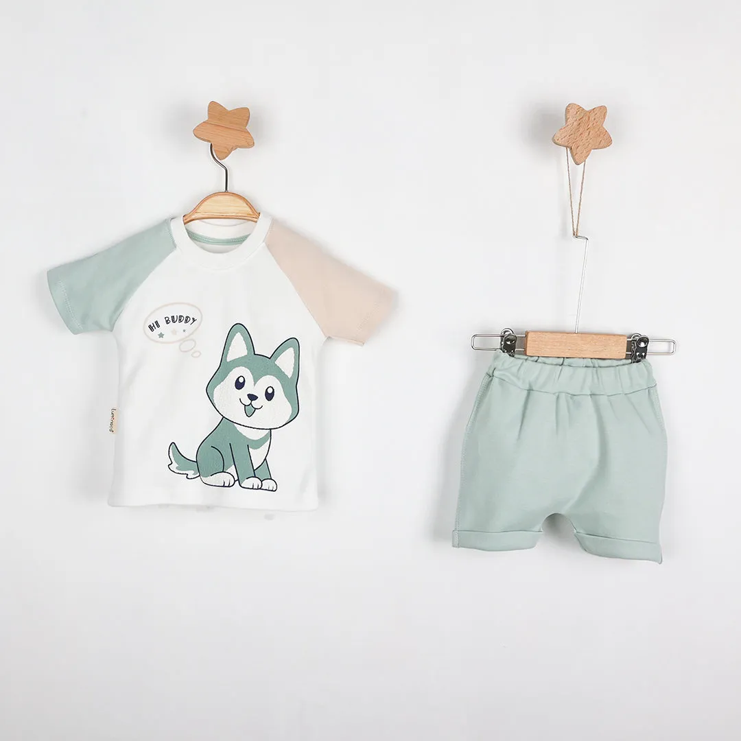 Cute Dog Baby Casual Shorts Set