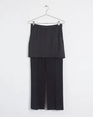 Dries Van Noten skirt over pants, black, 8