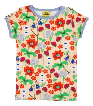 DUNS Short Sleeved T-shirt - Summer Flowers Apricot