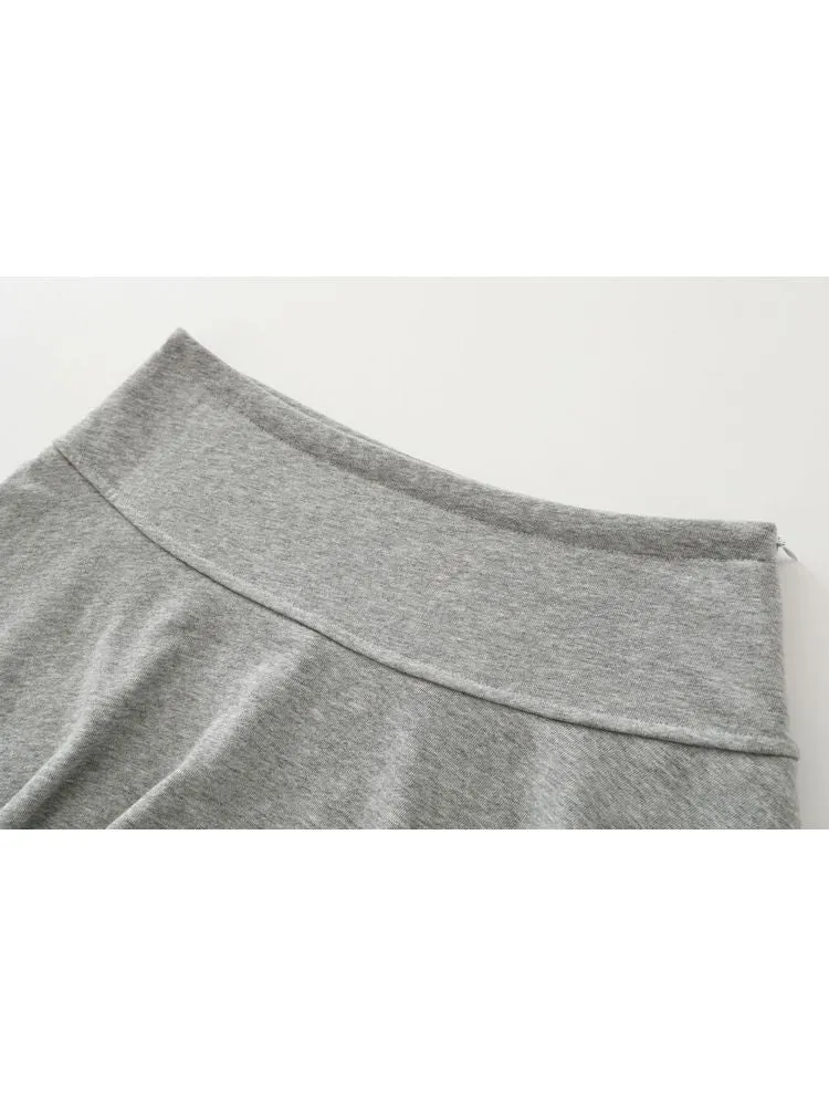 Floral Grey Knitted Tennis Skirt【s0000008209】