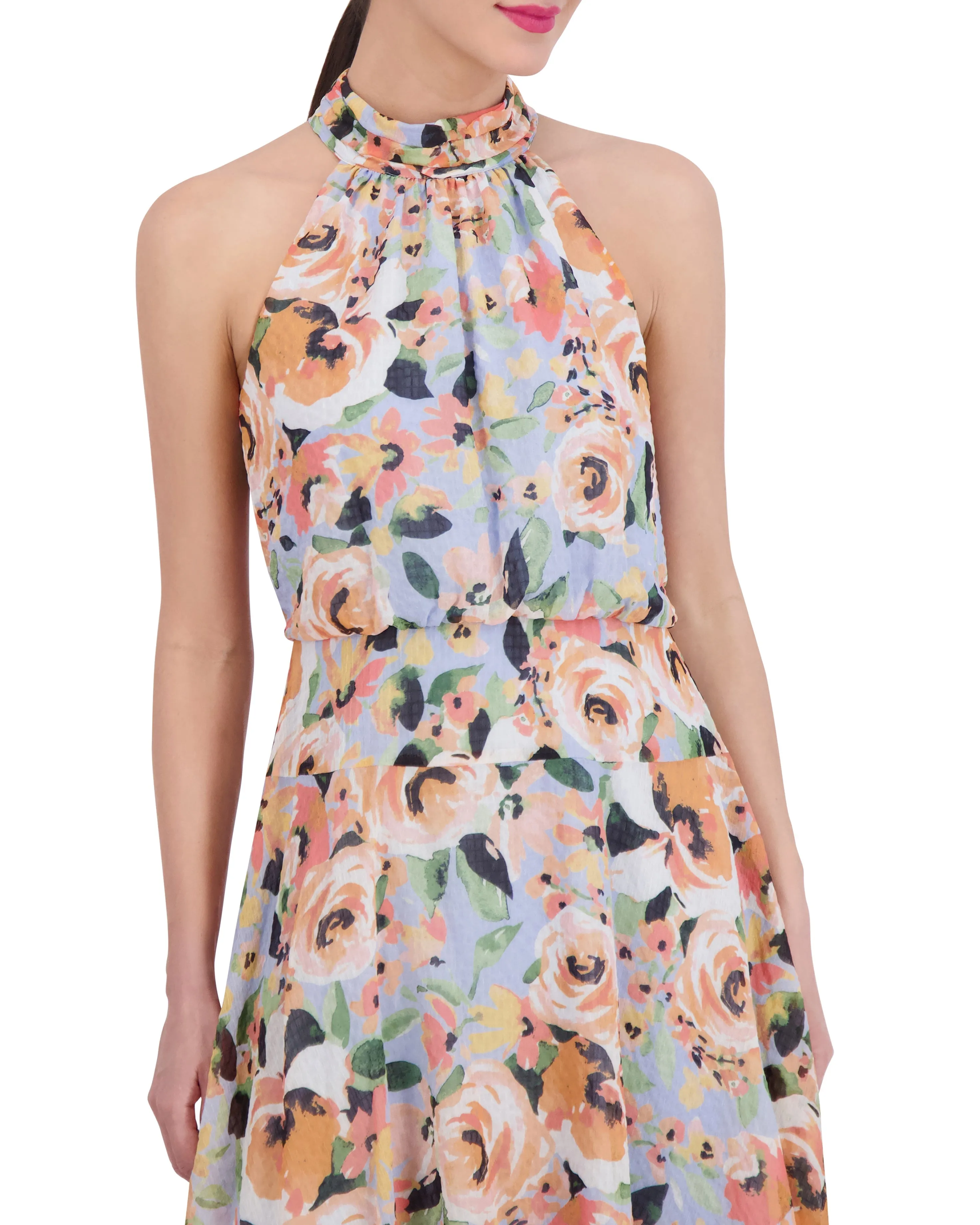 Floral-Print Asymmetric-Hem Dress