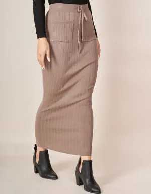 Front Pocket Knit Skirt