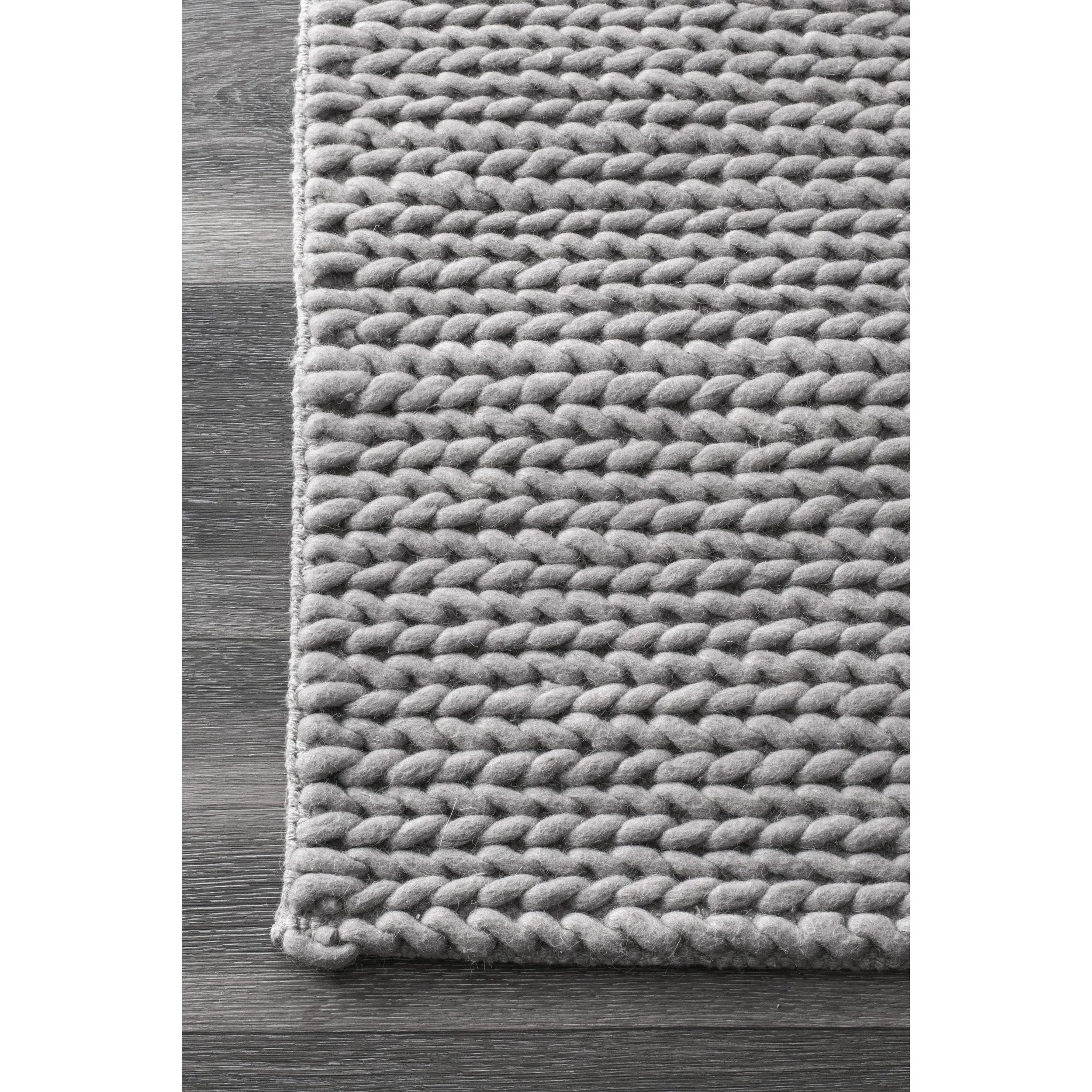 Hand Woven Chunky Woolen Cable Rug