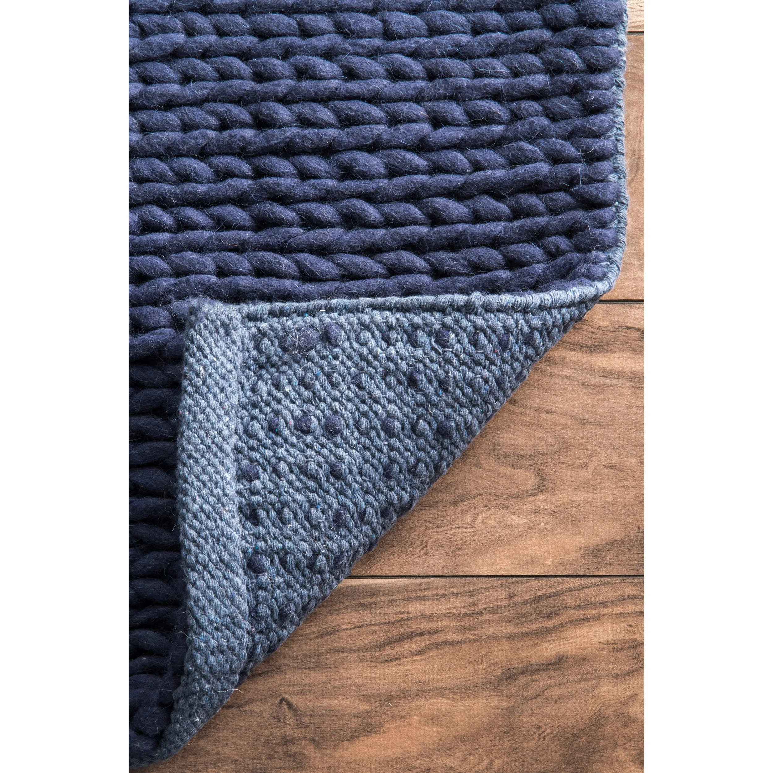 Hand Woven Chunky Woolen Cable Rug