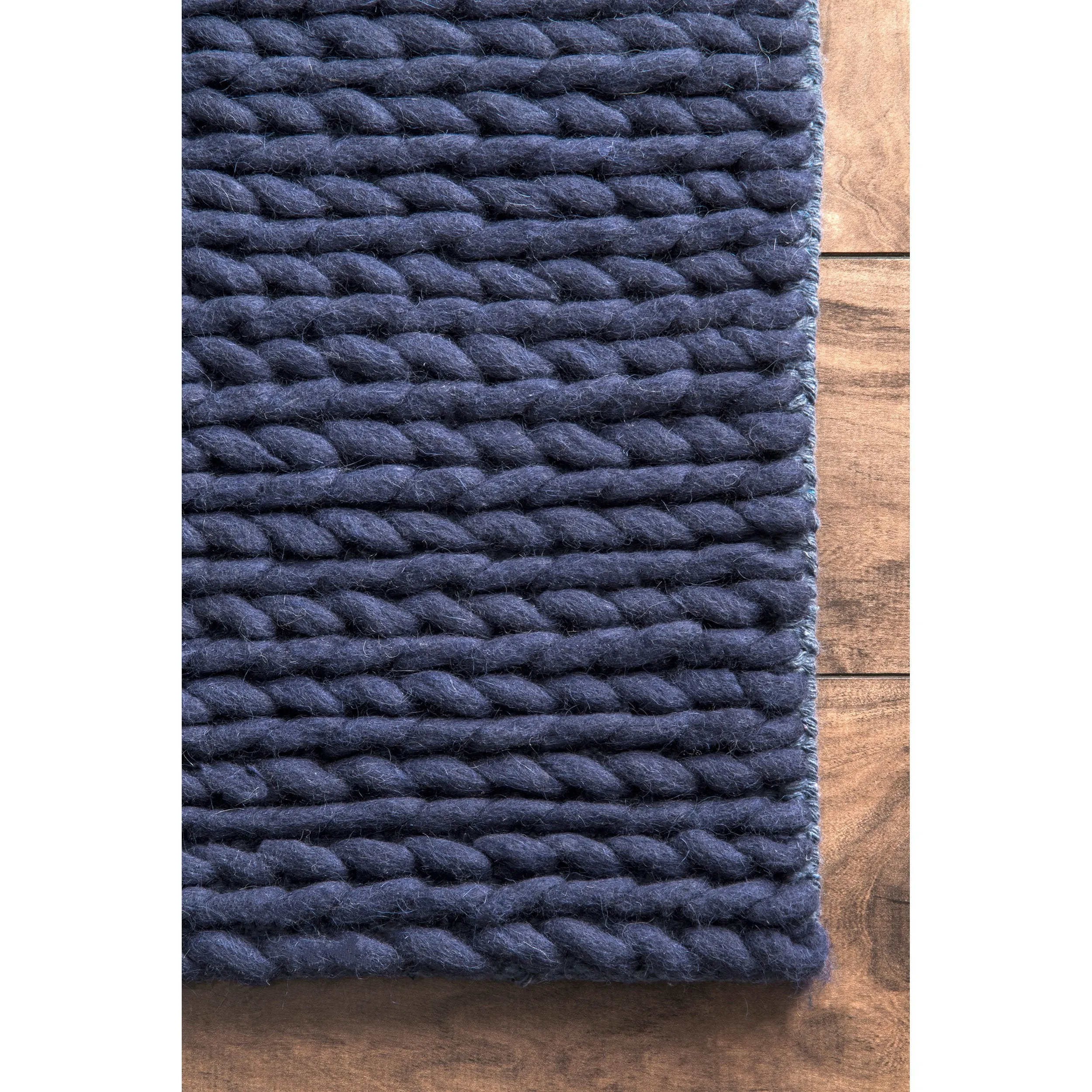 Hand Woven Chunky Woolen Cable Rug