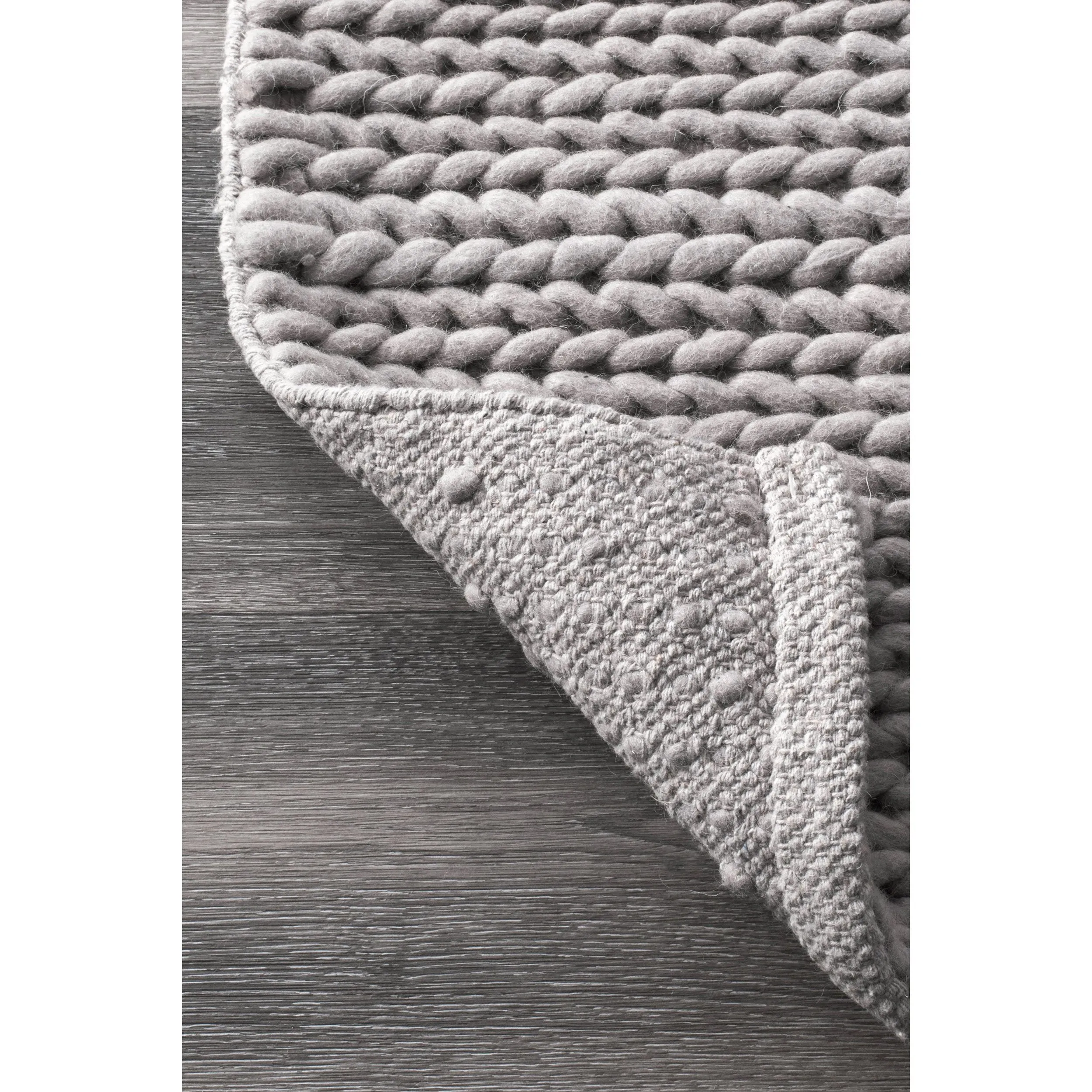 Hand Woven Chunky Woolen Cable Rug