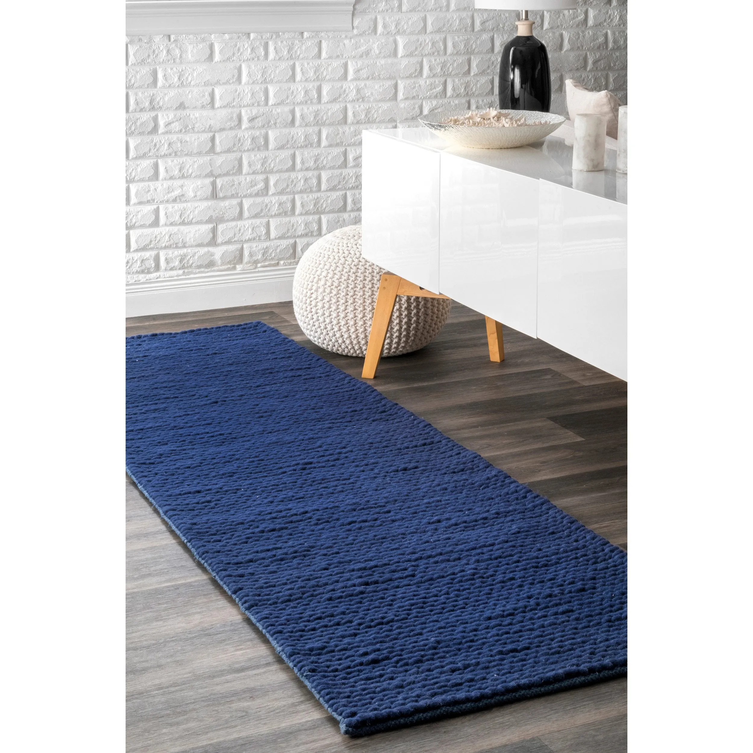 Hand Woven Chunky Woolen Cable Rug