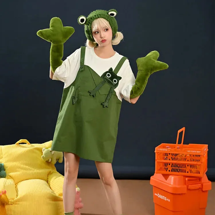 Hop into Fun: Cartoon Frog T-shirt Dress