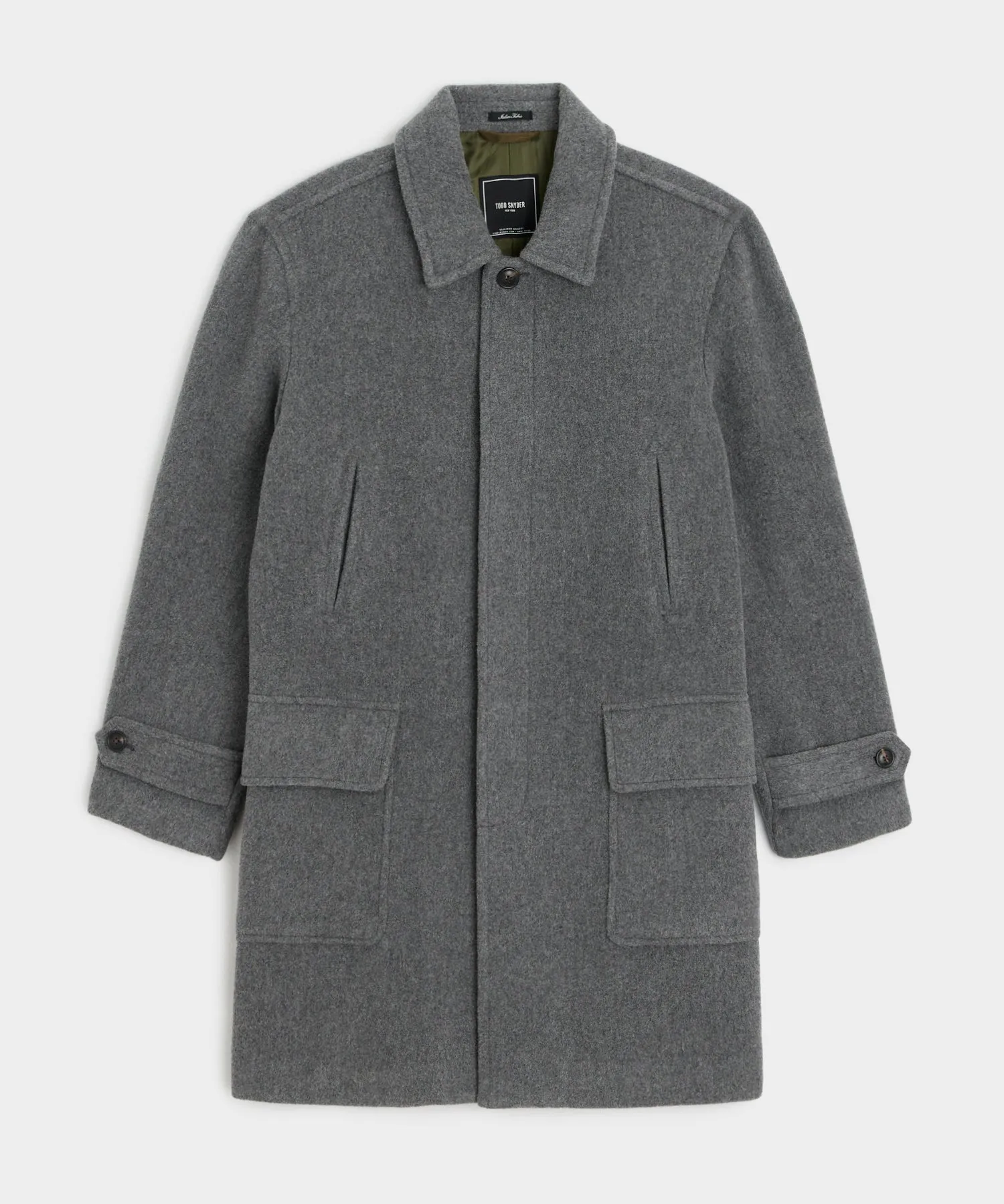 Italian Wool Car Coat in Light Grey