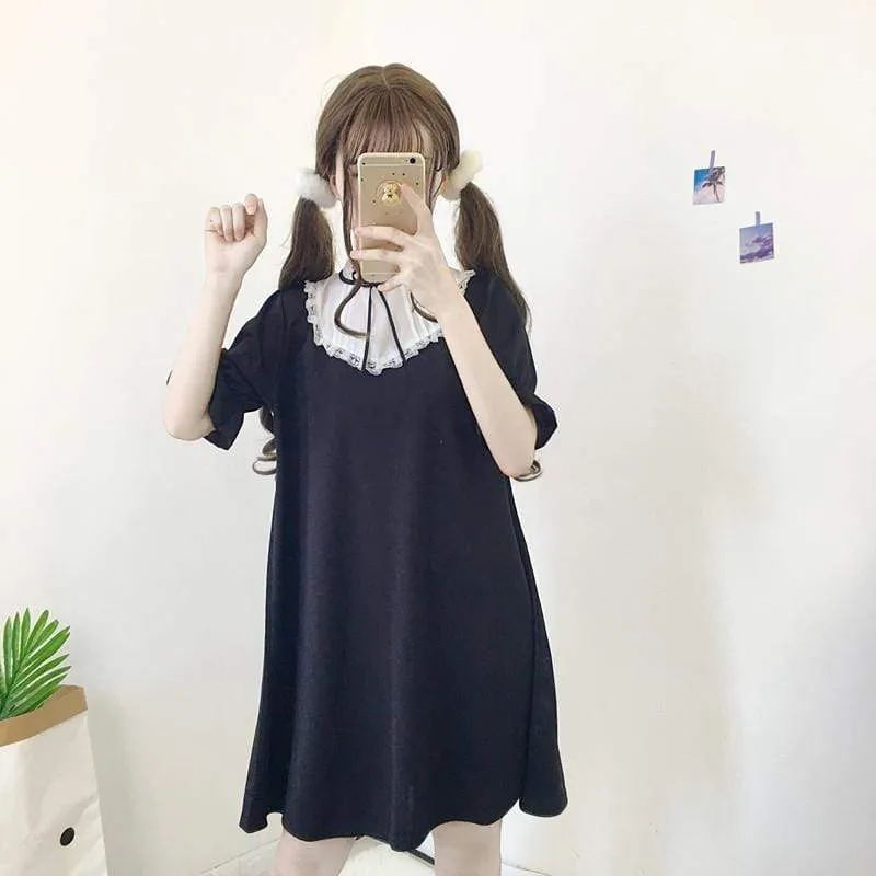 Kawaii Lace Stitching A-line Dress