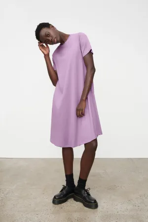 Kowtow Classic A-Line Tee Dress - Lavender