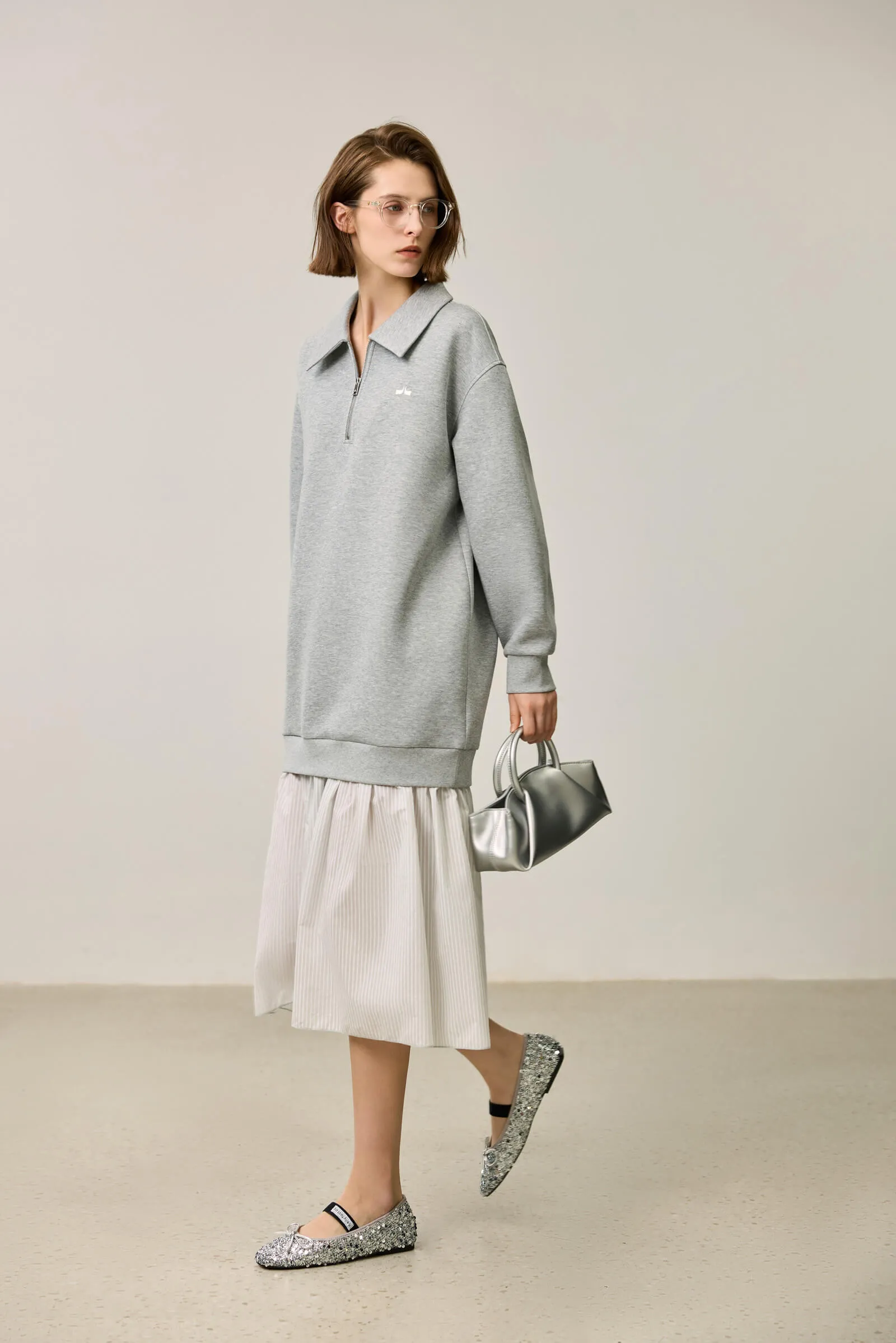 LILY Color-Block Sweatshirt Dress