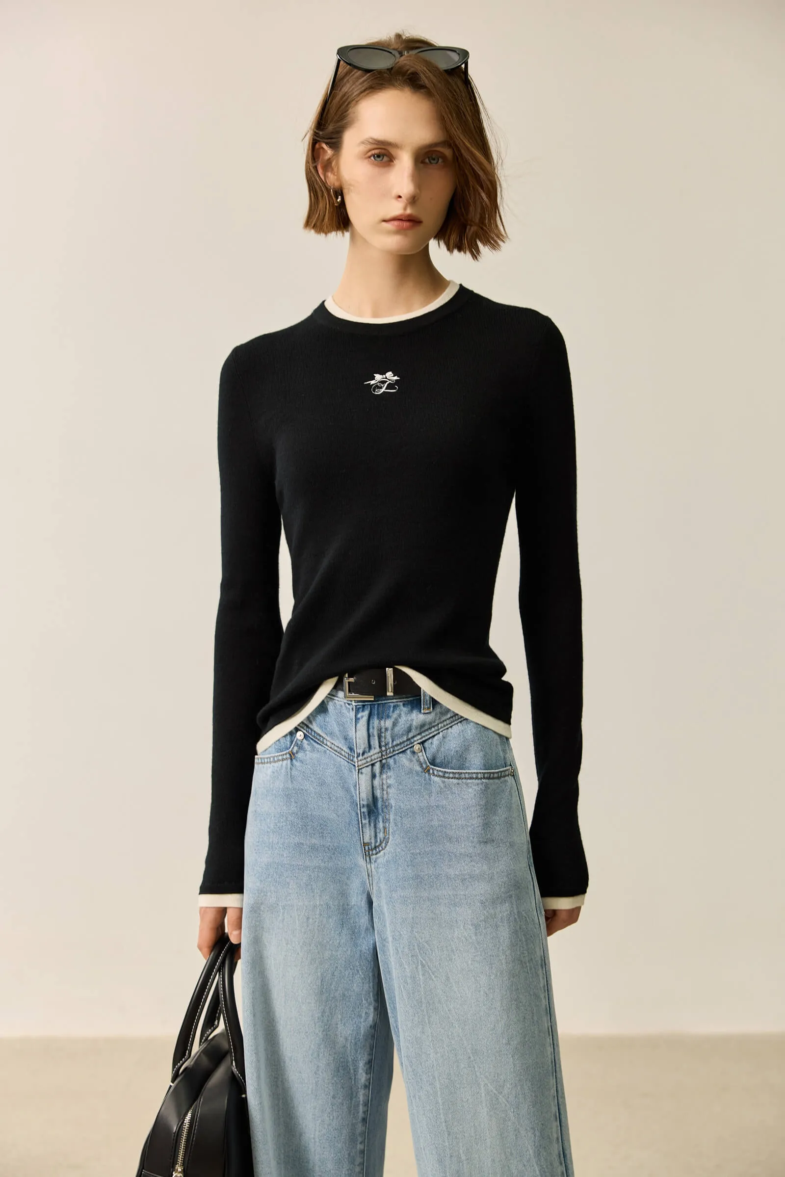 LILY Slim Fit Wool Crewneck Sweater