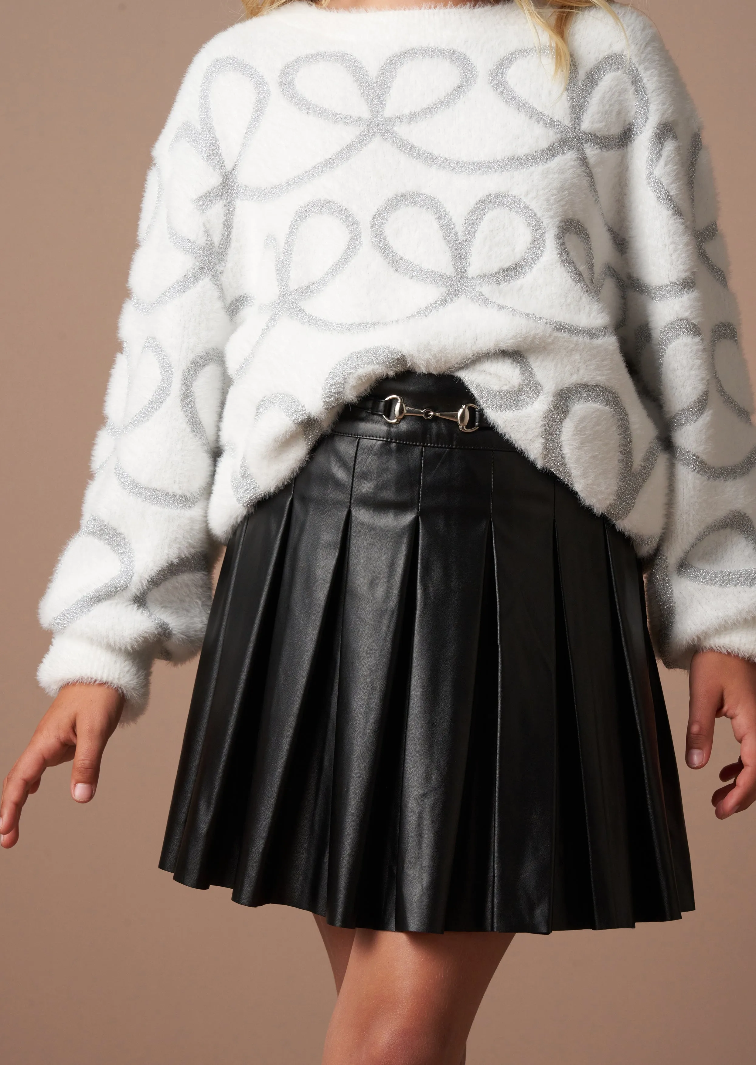 Lucile Black Leather Look Skirt