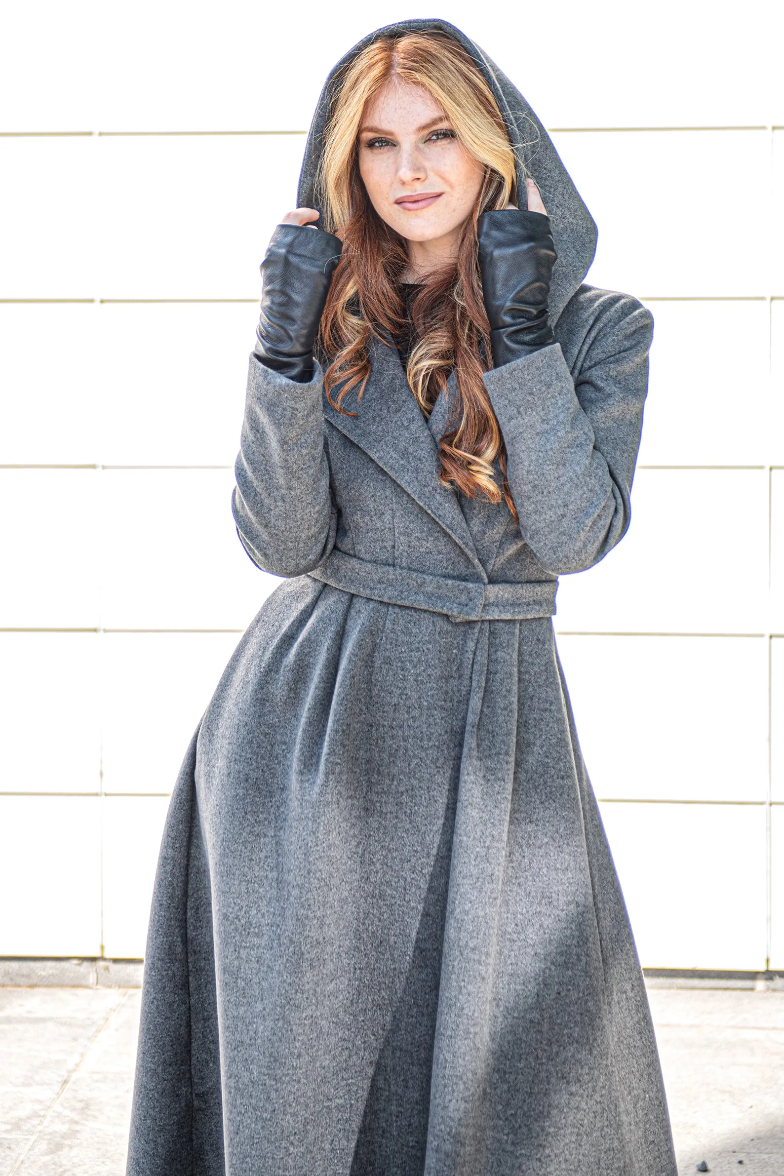 Merino Wool Hooded Coat