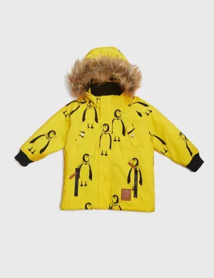 MINI RODINI Coat Penguin - Yellow