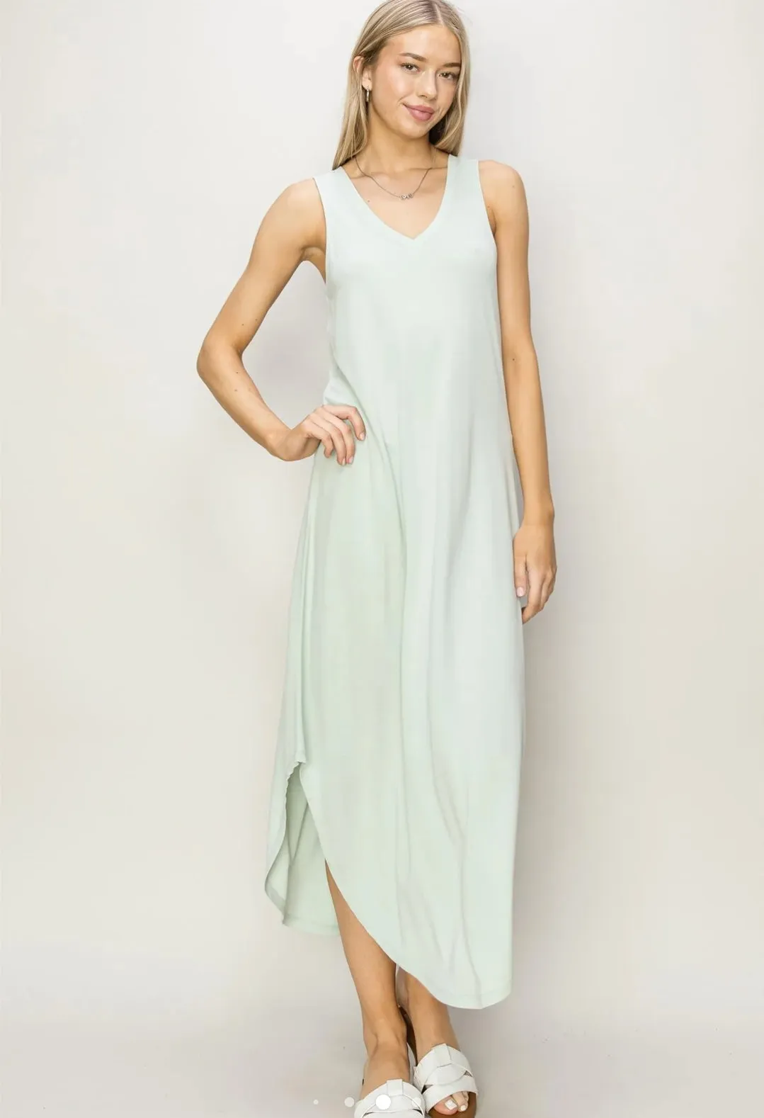 Mint Sleeveless Midi Dress