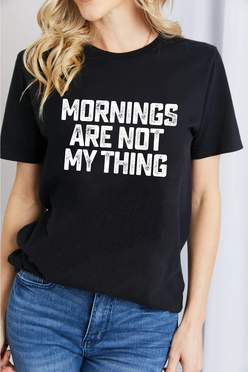 MORNINGS ARE NOT MY THING Graphic Cotton T-Shirt