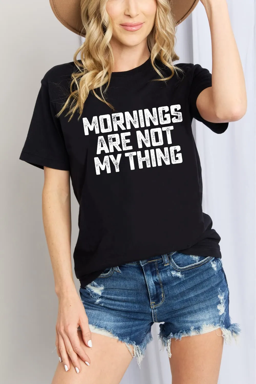 MORNINGS ARE NOT MY THING Graphic Cotton T-Shirt