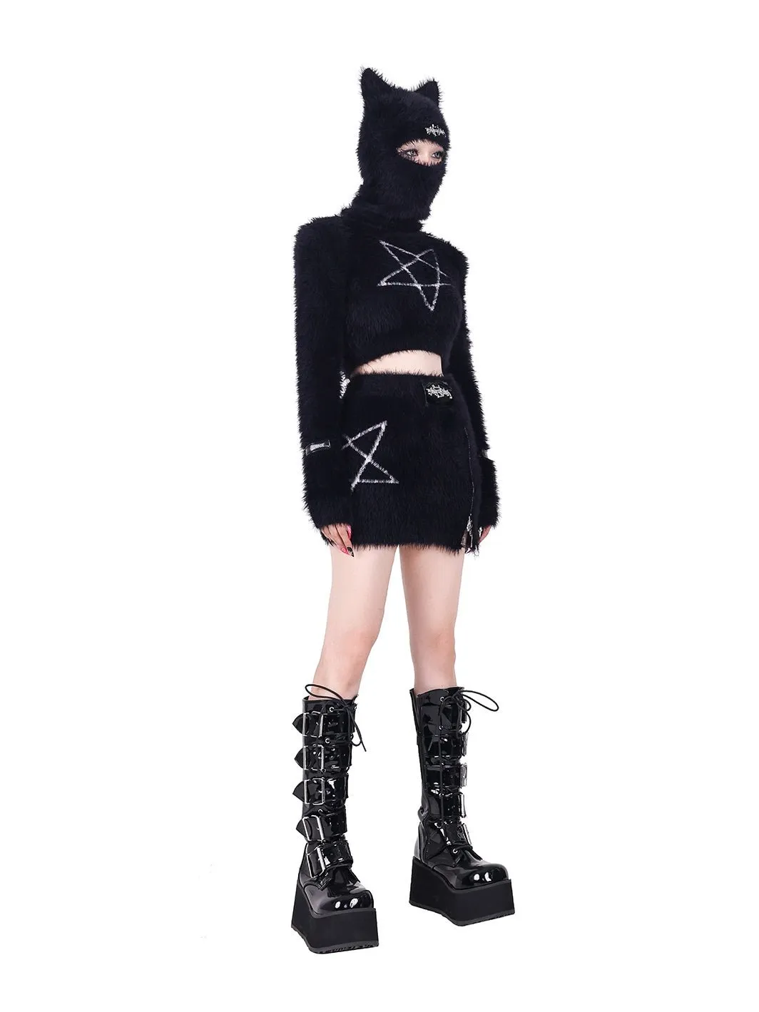 Pentagram Slim Short Knitted & Skirt【s0000000316】